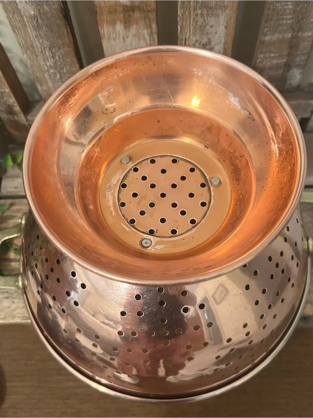 Vintage Copper Colander 9